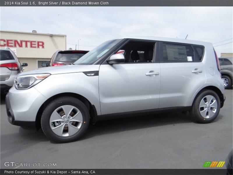Bright Silver / Black Diamond Woven Cloth 2014 Kia Soul 1.6