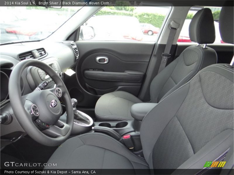 Bright Silver / Black Diamond Woven Cloth 2014 Kia Soul 1.6
