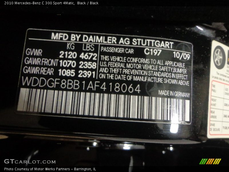 Black / Black 2010 Mercedes-Benz C 300 Sport 4Matic