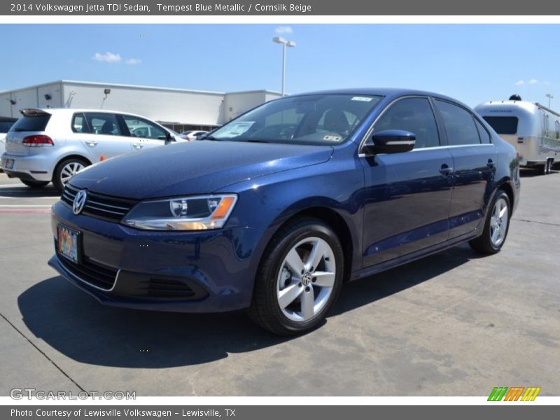 Tempest Blue Metallic / Cornsilk Beige 2014 Volkswagen Jetta TDI Sedan