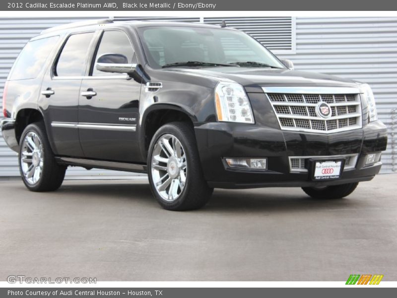 Black Ice Metallic / Ebony/Ebony 2012 Cadillac Escalade Platinum AWD