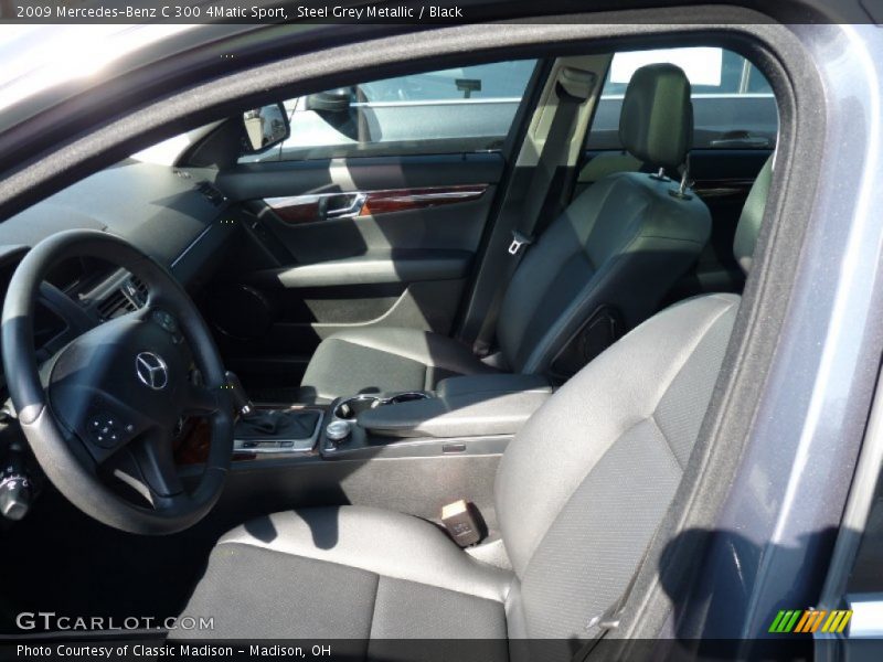 Steel Grey Metallic / Black 2009 Mercedes-Benz C 300 4Matic Sport