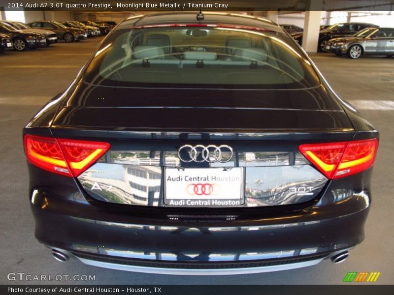 Moonlight Blue Metallic / Titanium Gray 2014 Audi A7 3.0T quattro Prestige