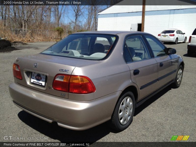 Titanium Metallic / Beige 2000 Honda Civic LX Sedan