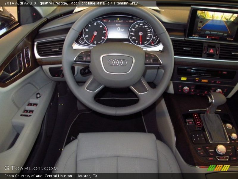 Moonlight Blue Metallic / Titanium Gray 2014 Audi A7 3.0T quattro Prestige