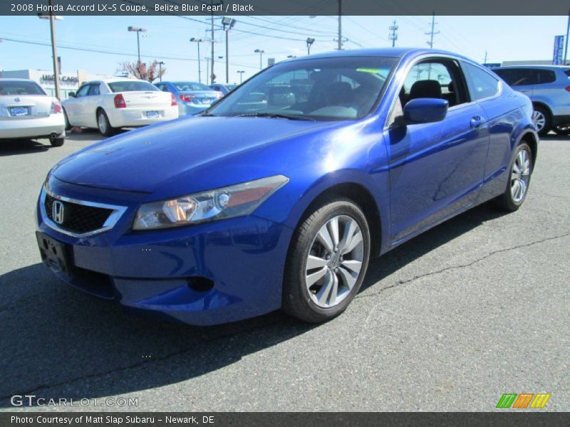 Belize Blue Pearl / Black 2008 Honda Accord LX-S Coupe