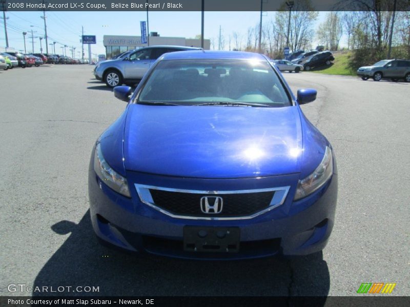 Belize Blue Pearl / Black 2008 Honda Accord LX-S Coupe