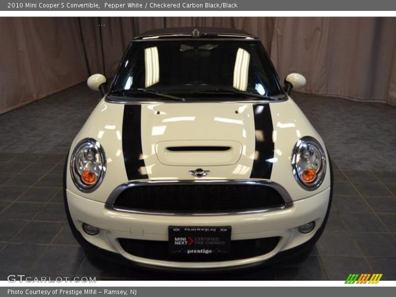 Pepper White / Checkered Carbon Black/Black 2010 Mini Cooper S Convertible