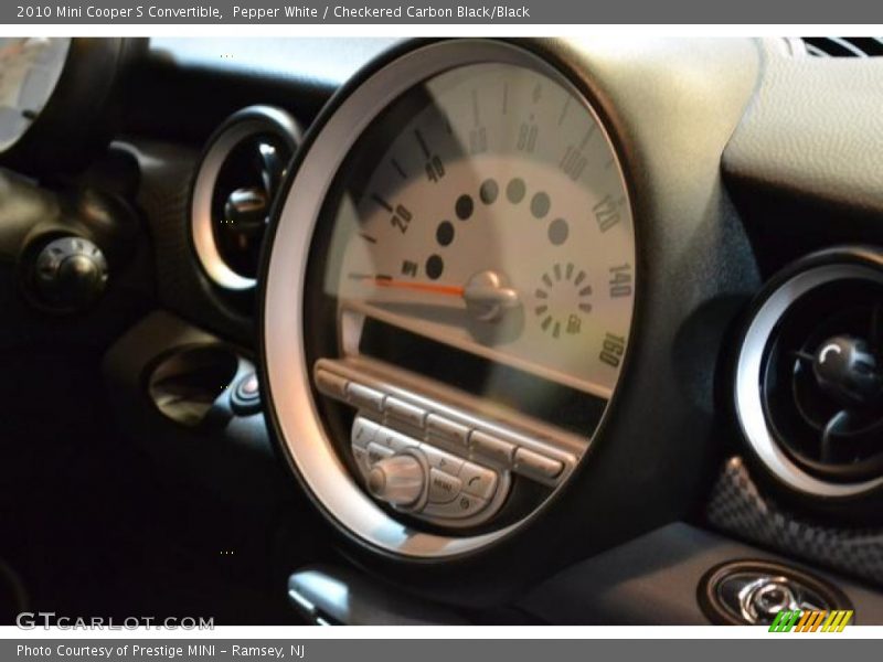 Pepper White / Checkered Carbon Black/Black 2010 Mini Cooper S Convertible