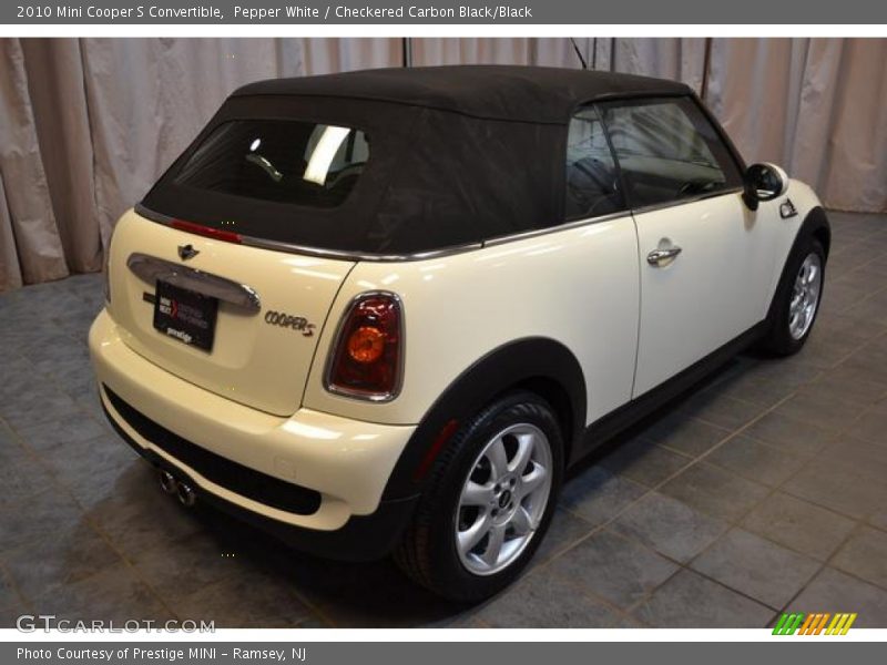 Pepper White / Checkered Carbon Black/Black 2010 Mini Cooper S Convertible