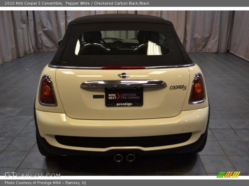 Pepper White / Checkered Carbon Black/Black 2010 Mini Cooper S Convertible