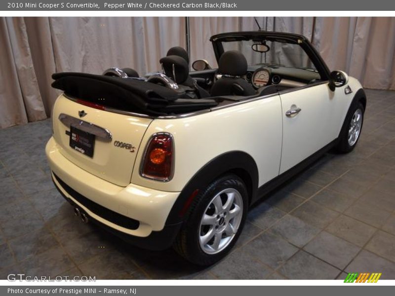 Pepper White / Checkered Carbon Black/Black 2010 Mini Cooper S Convertible