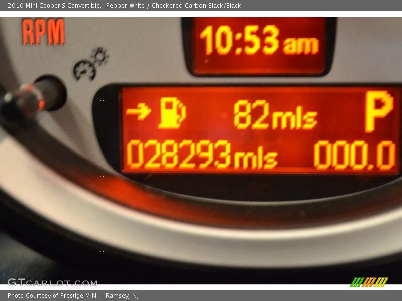 Pepper White / Checkered Carbon Black/Black 2010 Mini Cooper S Convertible
