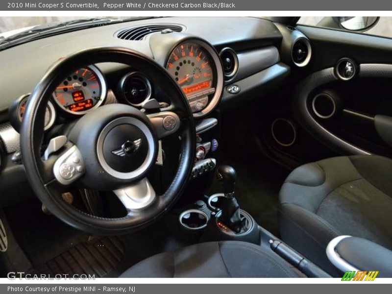 Pepper White / Checkered Carbon Black/Black 2010 Mini Cooper S Convertible