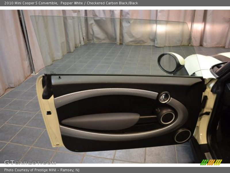 Pepper White / Checkered Carbon Black/Black 2010 Mini Cooper S Convertible