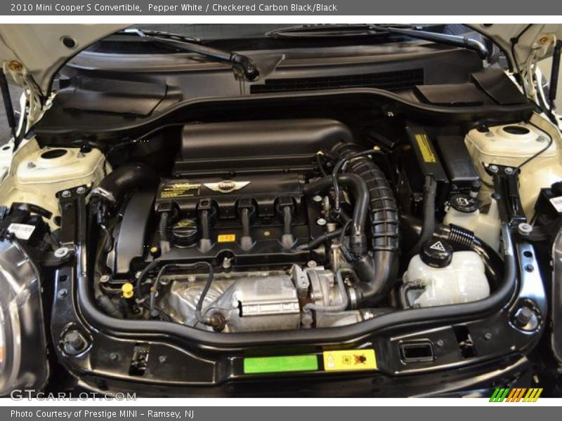 Pepper White / Checkered Carbon Black/Black 2010 Mini Cooper S Convertible