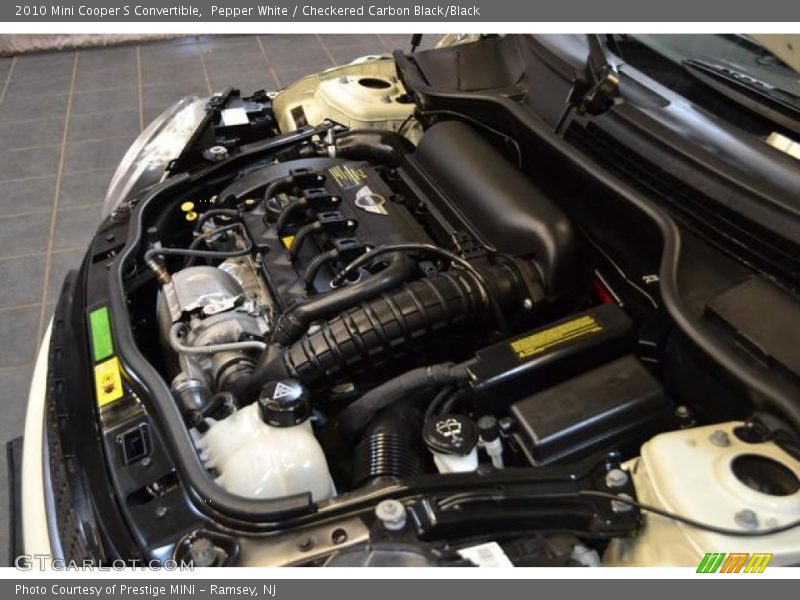 Pepper White / Checkered Carbon Black/Black 2010 Mini Cooper S Convertible