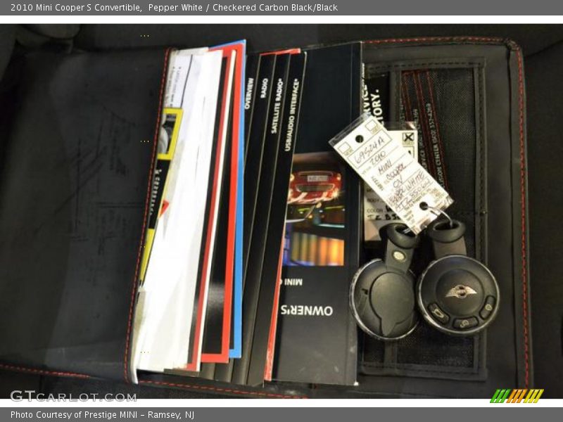 Pepper White / Checkered Carbon Black/Black 2010 Mini Cooper S Convertible