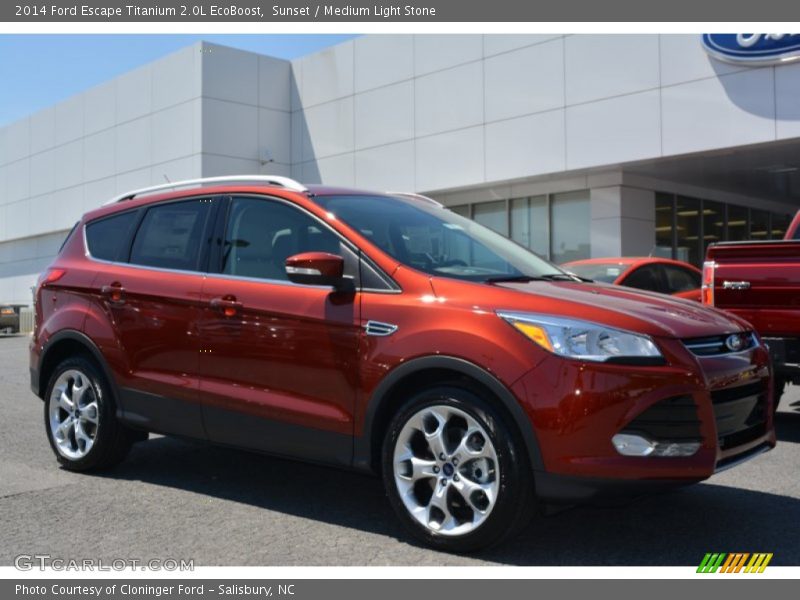Sunset / Medium Light Stone 2014 Ford Escape Titanium 2.0L EcoBoost