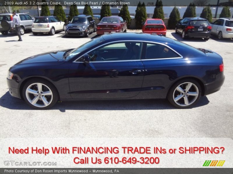 Deep Sea Blue Pearl / Cinnamon Brown 2009 Audi A5 3.2 quattro Coupe