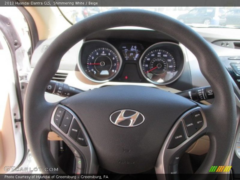 Shimmering White / Beige 2013 Hyundai Elantra GLS