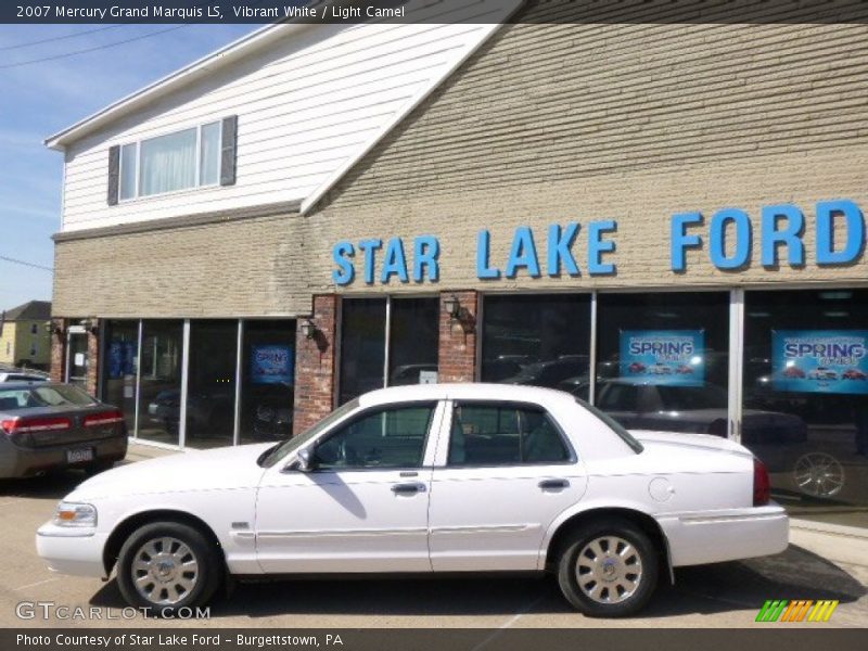 Vibrant White / Light Camel 2007 Mercury Grand Marquis LS