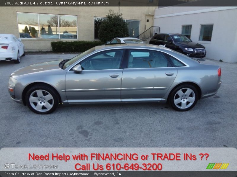 Oyster Grey Metallic / Platinum 2005 Audi A8 L 4.2 quattro