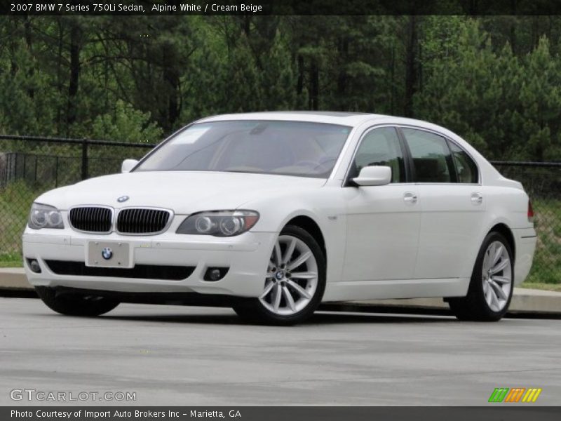 Alpine White / Cream Beige 2007 BMW 7 Series 750Li Sedan
