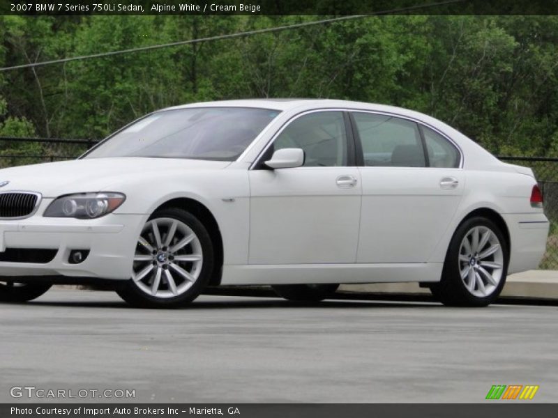 Alpine White / Cream Beige 2007 BMW 7 Series 750Li Sedan