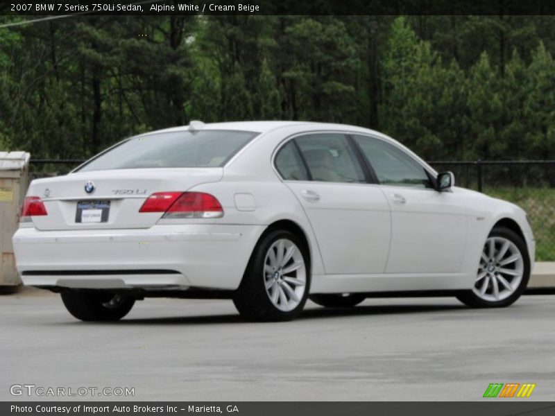 Alpine White / Cream Beige 2007 BMW 7 Series 750Li Sedan