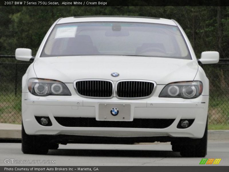Alpine White / Cream Beige 2007 BMW 7 Series 750Li Sedan