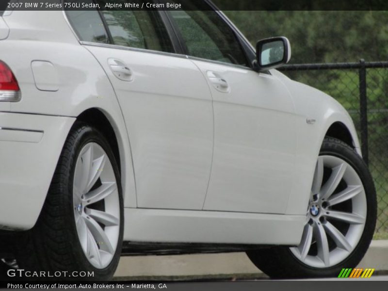 Alpine White / Cream Beige 2007 BMW 7 Series 750Li Sedan