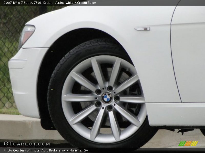 Alpine White / Cream Beige 2007 BMW 7 Series 750Li Sedan
