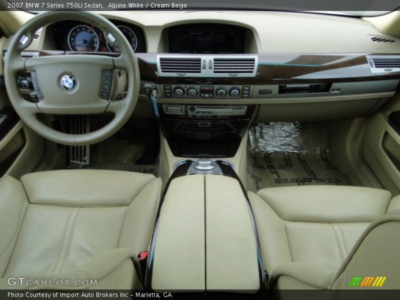 Alpine White / Cream Beige 2007 BMW 7 Series 750Li Sedan