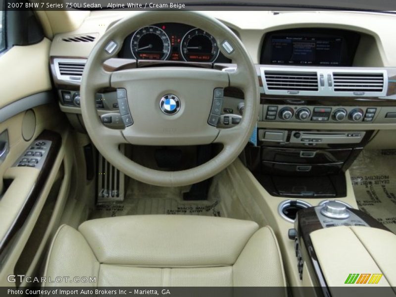 Alpine White / Cream Beige 2007 BMW 7 Series 750Li Sedan