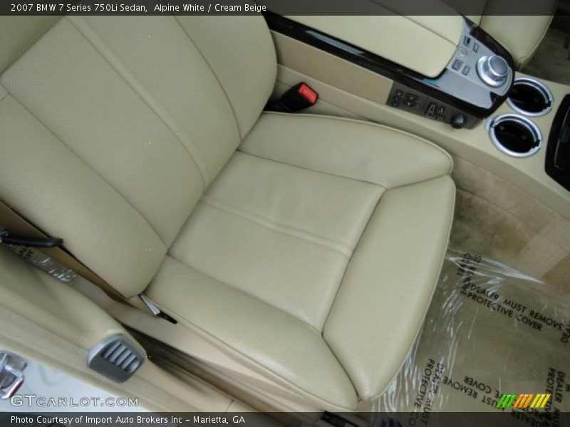 Alpine White / Cream Beige 2007 BMW 7 Series 750Li Sedan