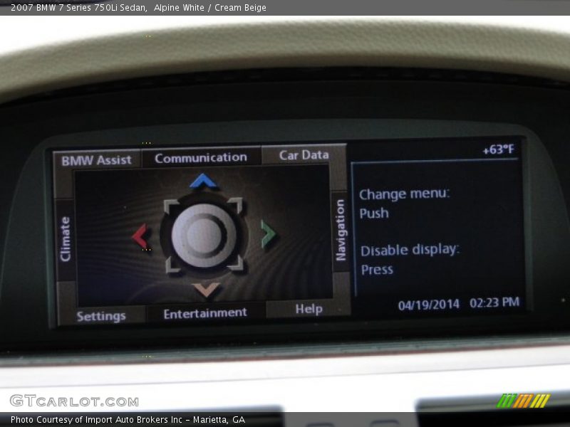 Alpine White / Cream Beige 2007 BMW 7 Series 750Li Sedan