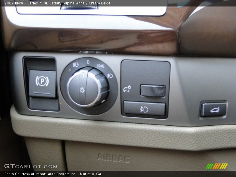 Alpine White / Cream Beige 2007 BMW 7 Series 750Li Sedan