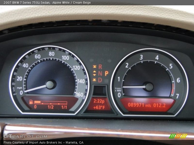 Alpine White / Cream Beige 2007 BMW 7 Series 750Li Sedan