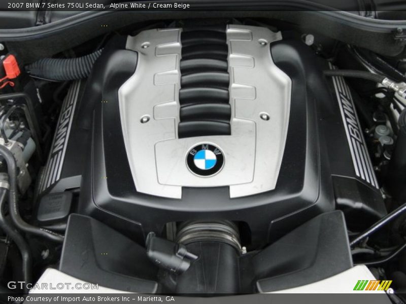 Alpine White / Cream Beige 2007 BMW 7 Series 750Li Sedan