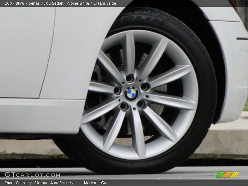 Alpine White / Cream Beige 2007 BMW 7 Series 750Li Sedan