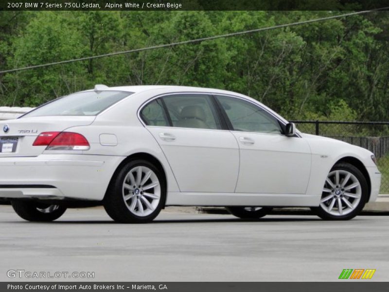 Alpine White / Cream Beige 2007 BMW 7 Series 750Li Sedan