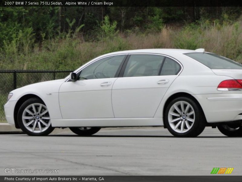 Alpine White / Cream Beige 2007 BMW 7 Series 750Li Sedan
