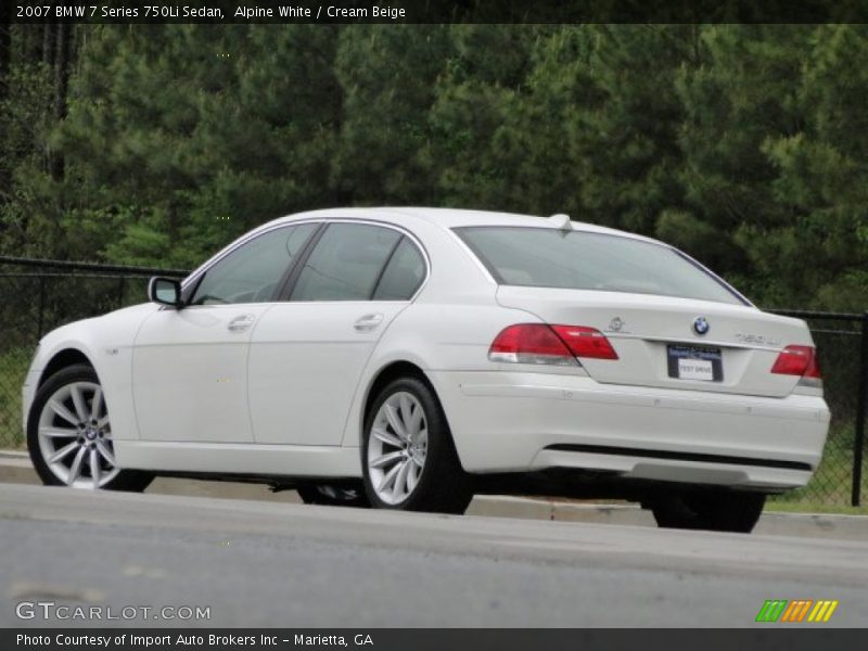 Alpine White / Cream Beige 2007 BMW 7 Series 750Li Sedan
