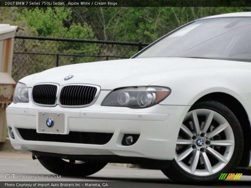 Alpine White / Cream Beige 2007 BMW 7 Series 750Li Sedan