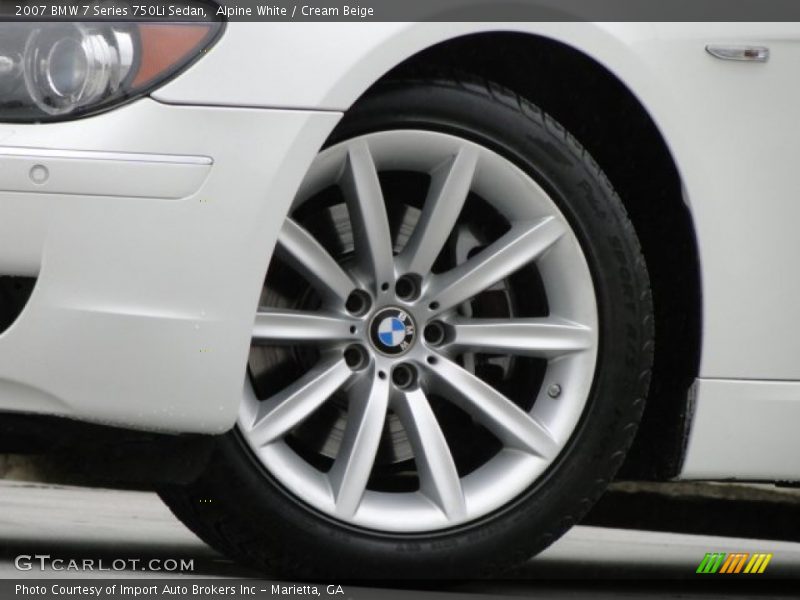 Alpine White / Cream Beige 2007 BMW 7 Series 750Li Sedan