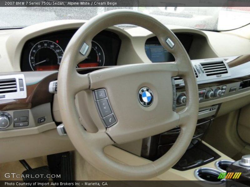 Alpine White / Cream Beige 2007 BMW 7 Series 750Li Sedan