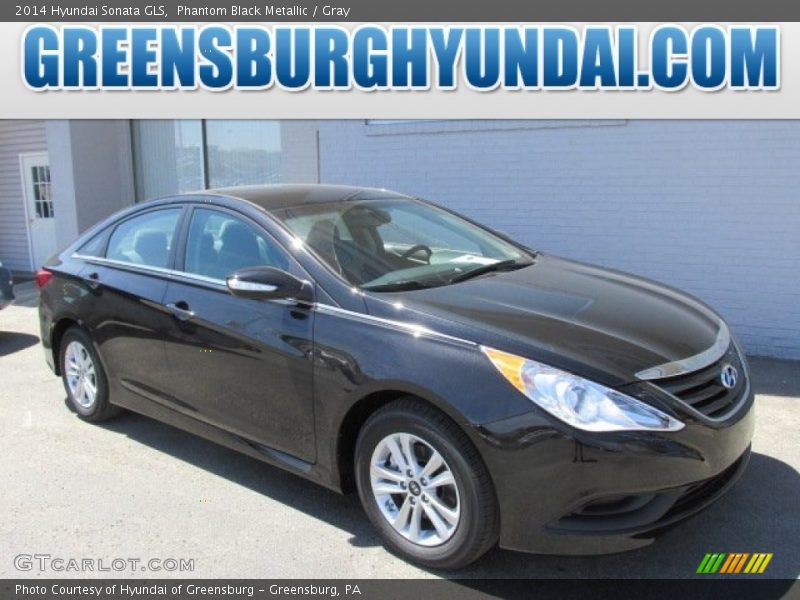 Phantom Black Metallic / Gray 2014 Hyundai Sonata GLS