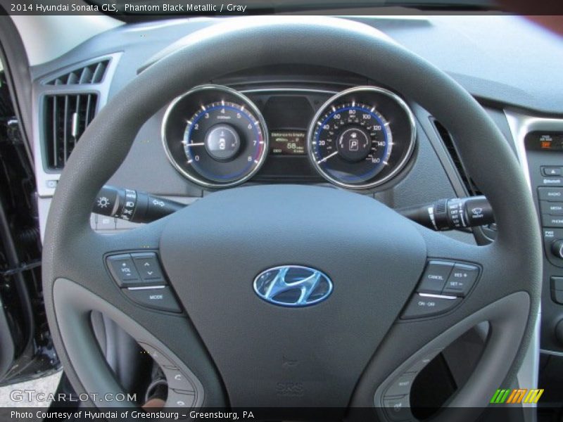Phantom Black Metallic / Gray 2014 Hyundai Sonata GLS