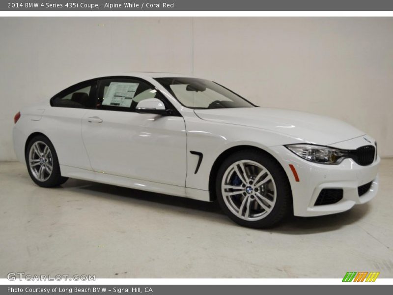 Alpine White / Coral Red 2014 BMW 4 Series 435i Coupe